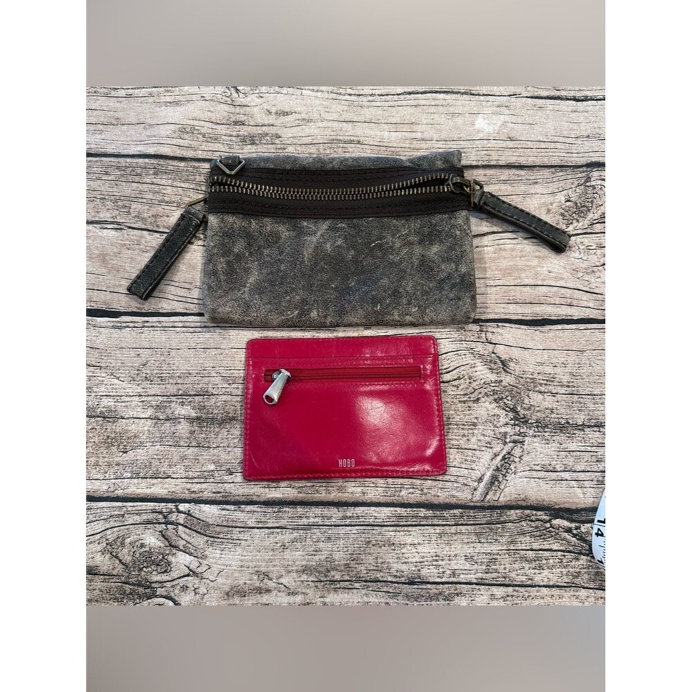 J. Crew Distressed Leather Crossbody and Hobo Slim Red Leather Wallet
